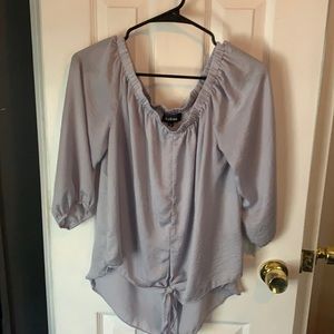 Aakaa periwinkle satin blouse